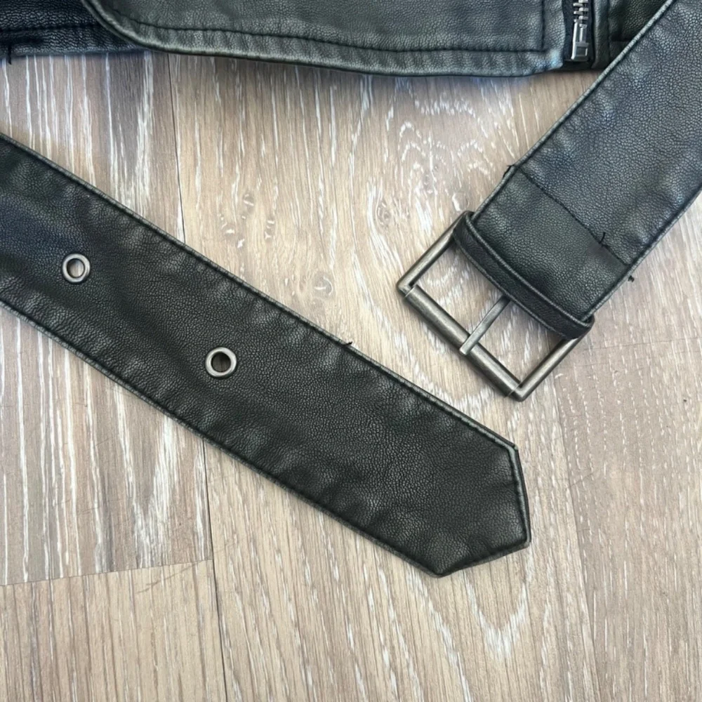 Vegan Faux Leather Moto Jacket Size 2 - Picture 9 of 13